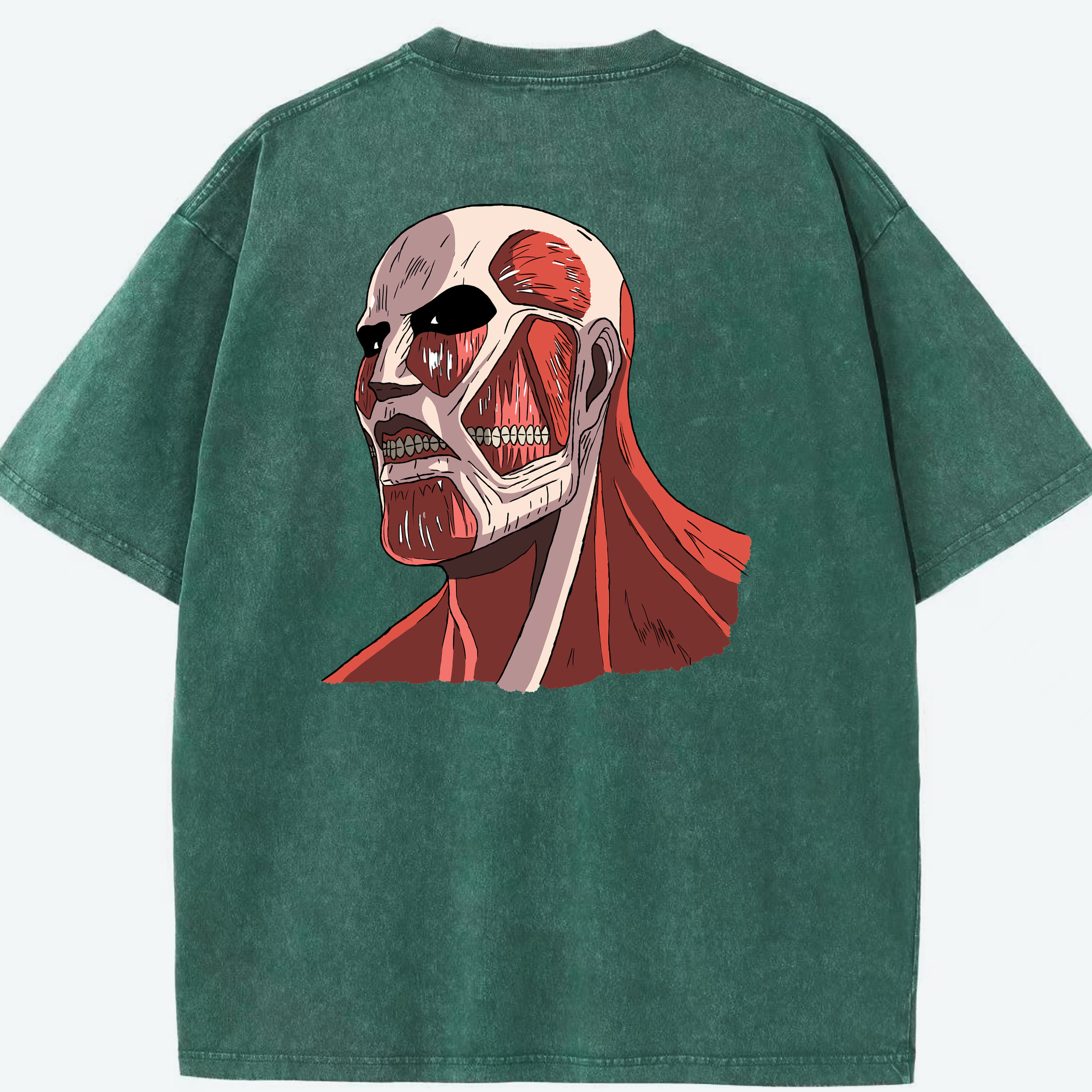 （画像用） 進撃の巨人 Attack on Titan 綿100% ヴィンテージ風 半袖Tシャツ（背面プリント）